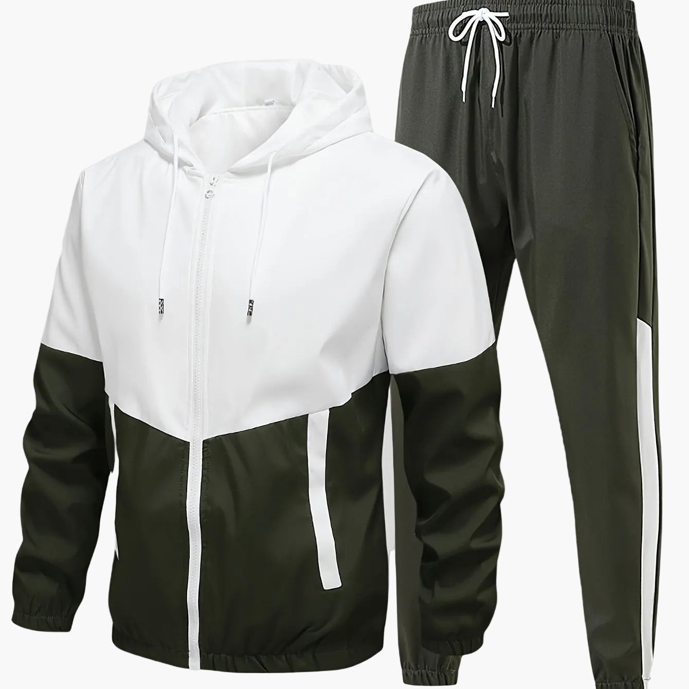 Herr Träningsset Sportig Hoodie och Byxor – Perfekt för Träning och Avslappning