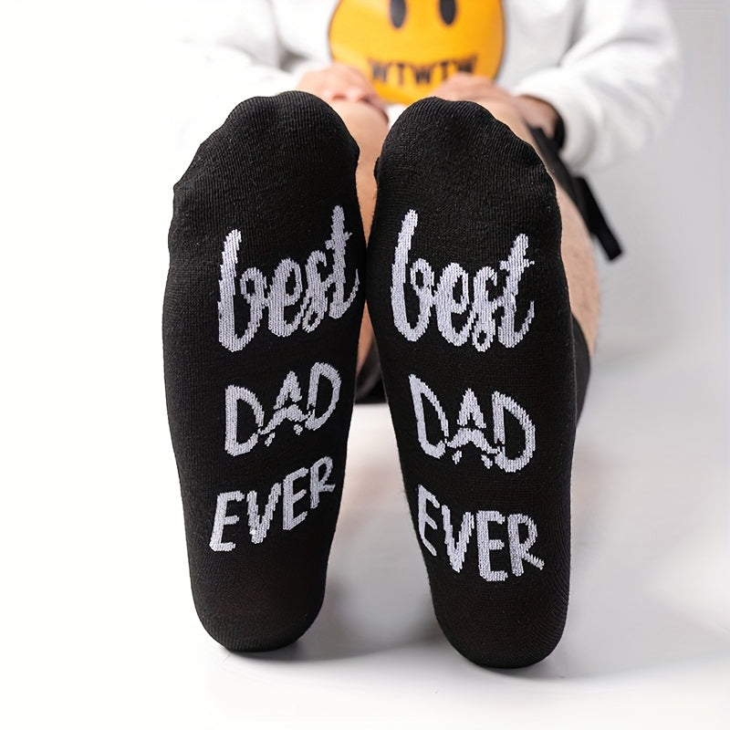 Herrsockor med text – Best Dad Ever – Rolig present till pappa, vardags- och hemmabruk
