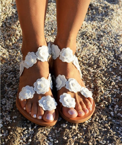 Amy – Blommiga Sandaler för Dam i Stora Storlekar