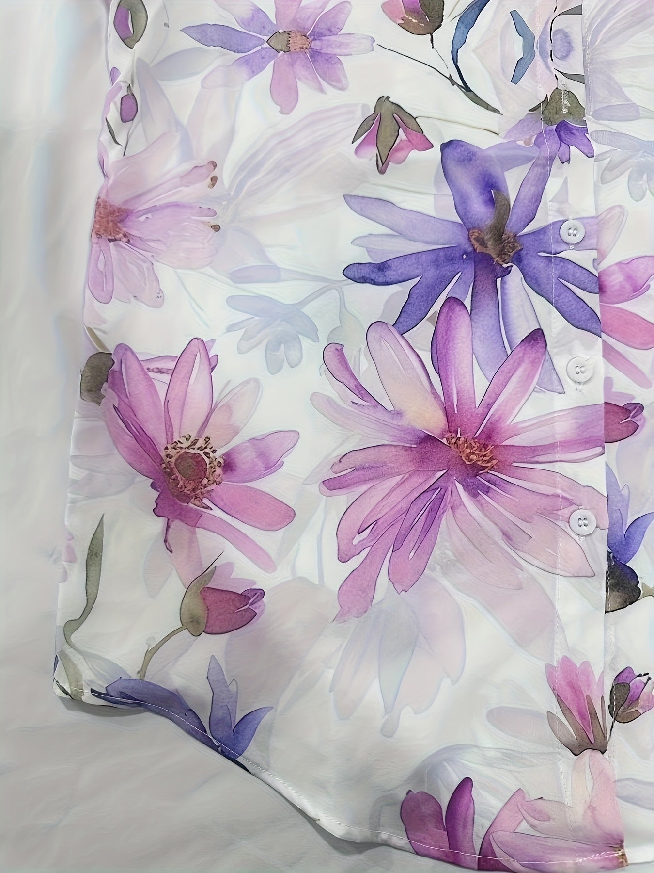 Dam Blommig Långärmad Skjorta – Elegant Vår/Sommar Stil för Avslappnad och Trendig Look