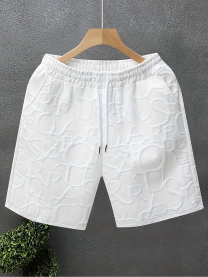 Herrshorts Avslappnad Stil Med Präglat Mönster För Fritid Och Träning