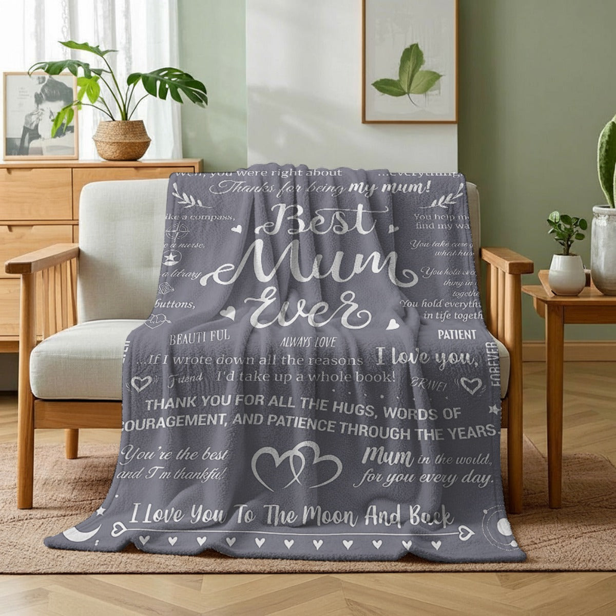 Present till mamma – Bohemisk pläd med känslosamma citat och kärleksfull design för kvinnor