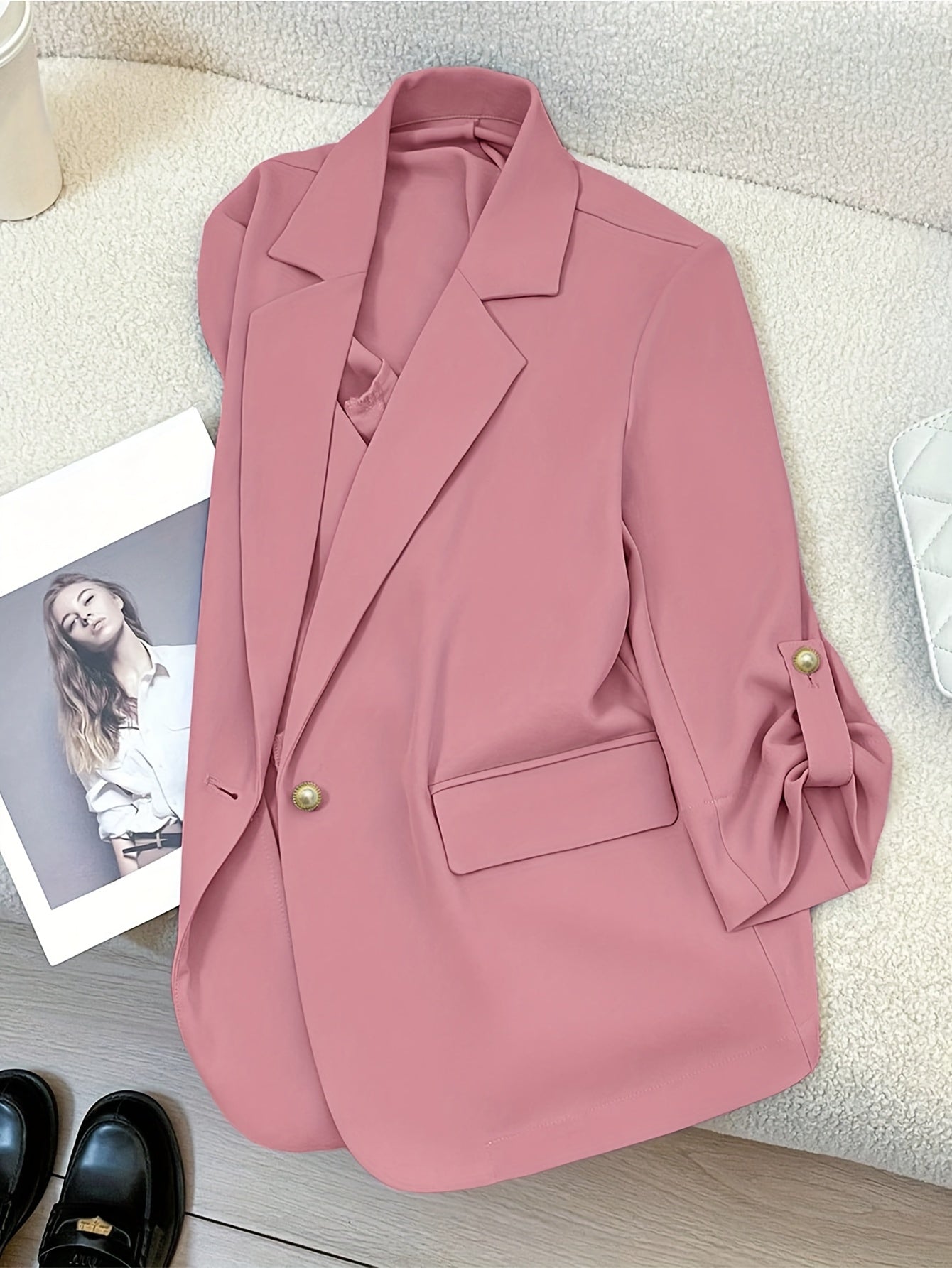 Dam Blazer Casual Vår/Sommar Kavaj med Enkelknäppning och Modern Design