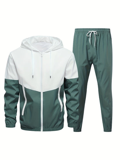 Herr Träningsset Sportig Hoodie och Byxor – Perfekt för Träning och Avslappning