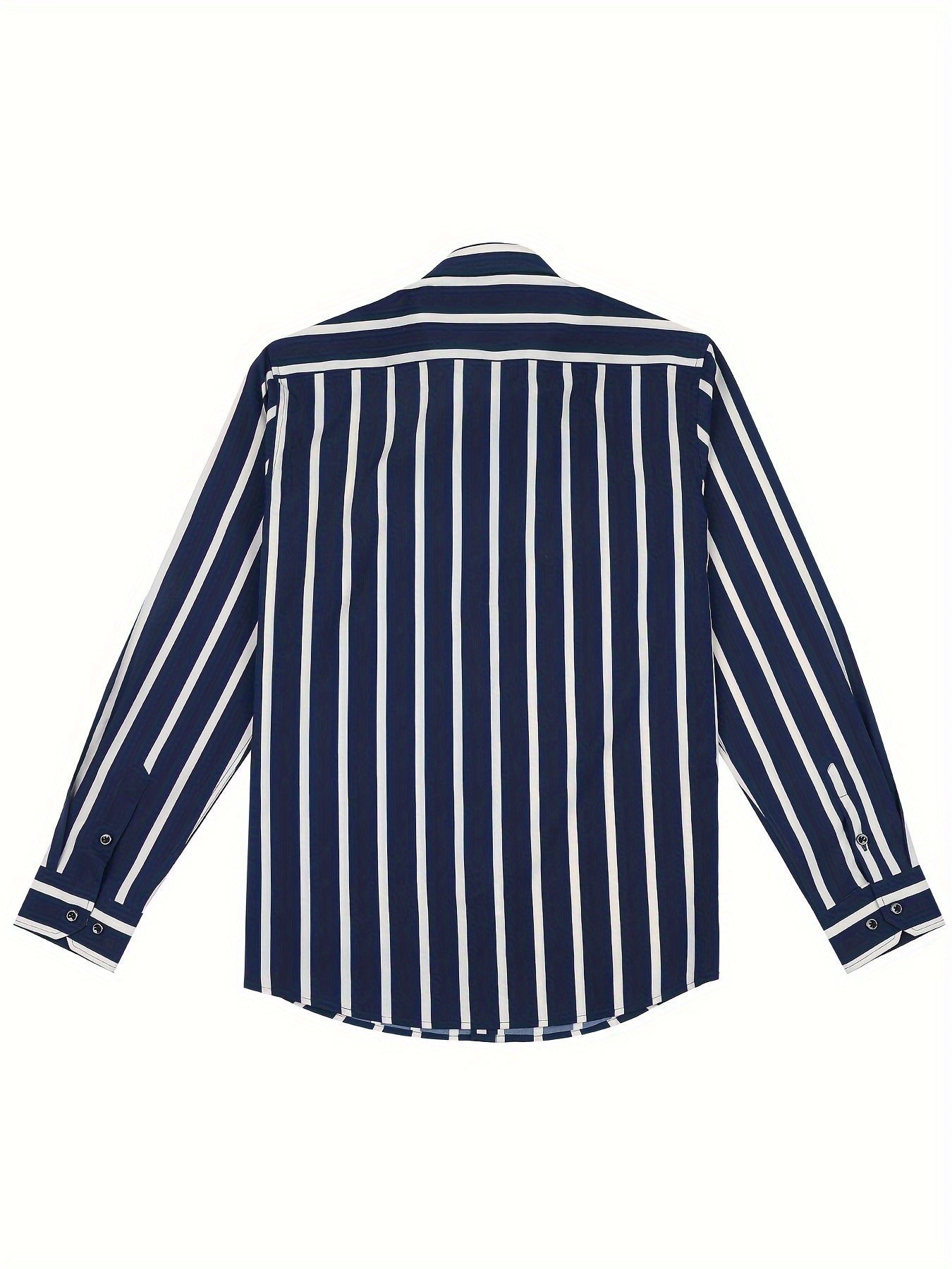 Herrskjorta Slim Fit Randig Stil för Vardagsbruk och Utekvällar