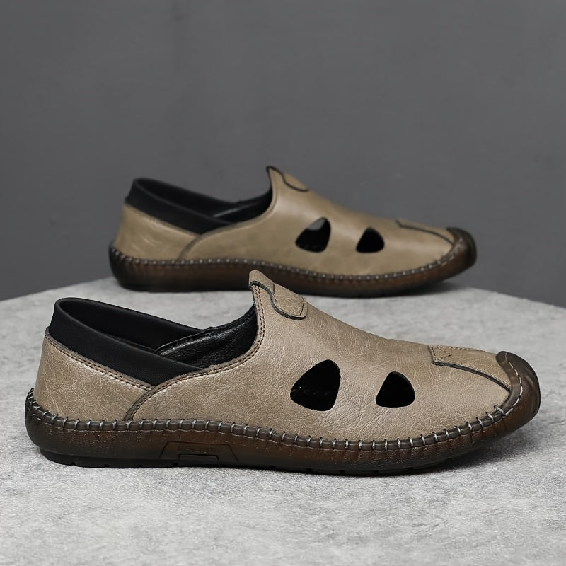 Herrar Casual Slip-On Sandaler med Andningshål – Perfekt för Sommar och Vardag