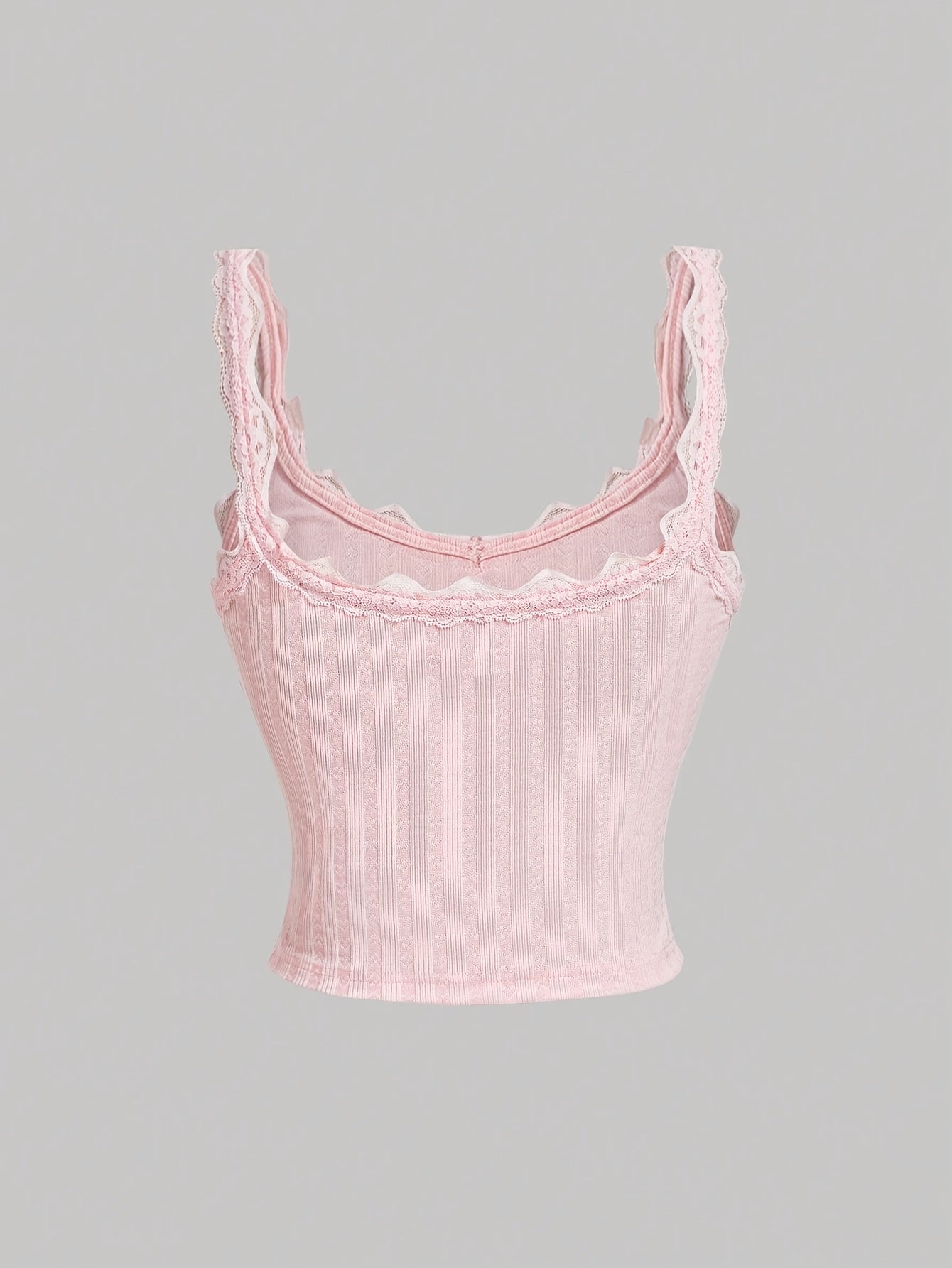Damlinne Coquette Stil Vintage-Inspirerad Volang med Spetsdetaljer och Rosett