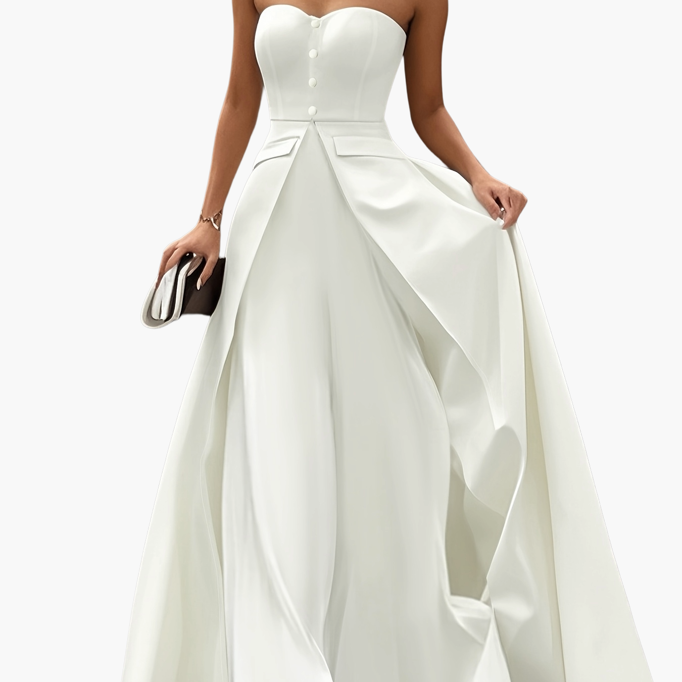 Dam Elegant Aftonklänning Bandeau Stil Fest och Gala