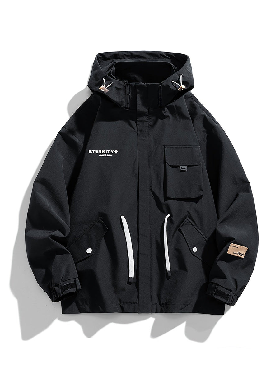 Unisex Parkasjacka med Huva och Fickor, Beige