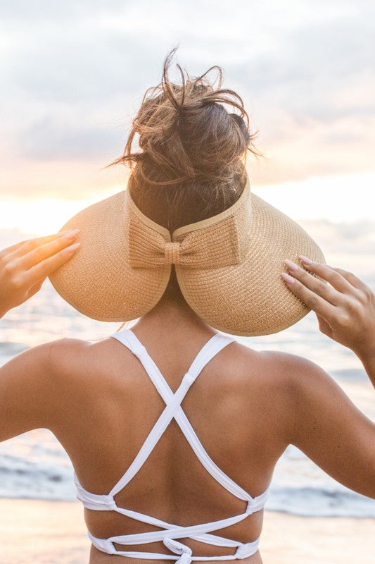 Solskärm med Rosett UV-skydd Strandhatt
