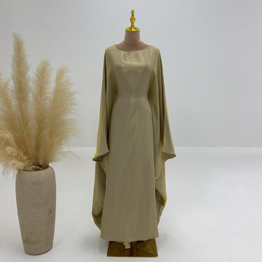 Dam Kaftan Festklänning Elegant Långärmad Lös Passform