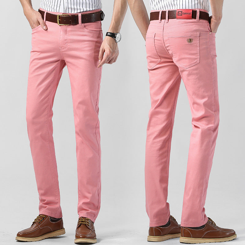 Herrbyxor Slim Raka Stretch Byxa Modern Fritidsstil