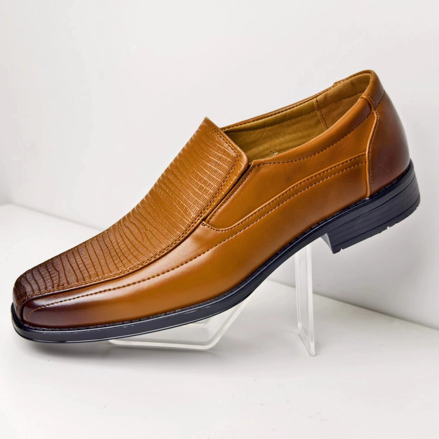Herr Business Slip-On Skor med Fyrkantig Tå för Utomhus och Vardag
