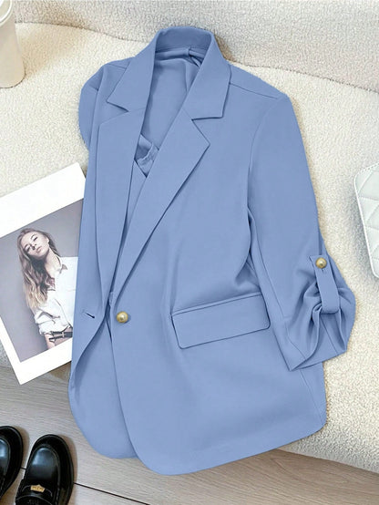 Dam Blazer Casual Vår/Sommar Kavaj med Enkelknäppning och Modern Design