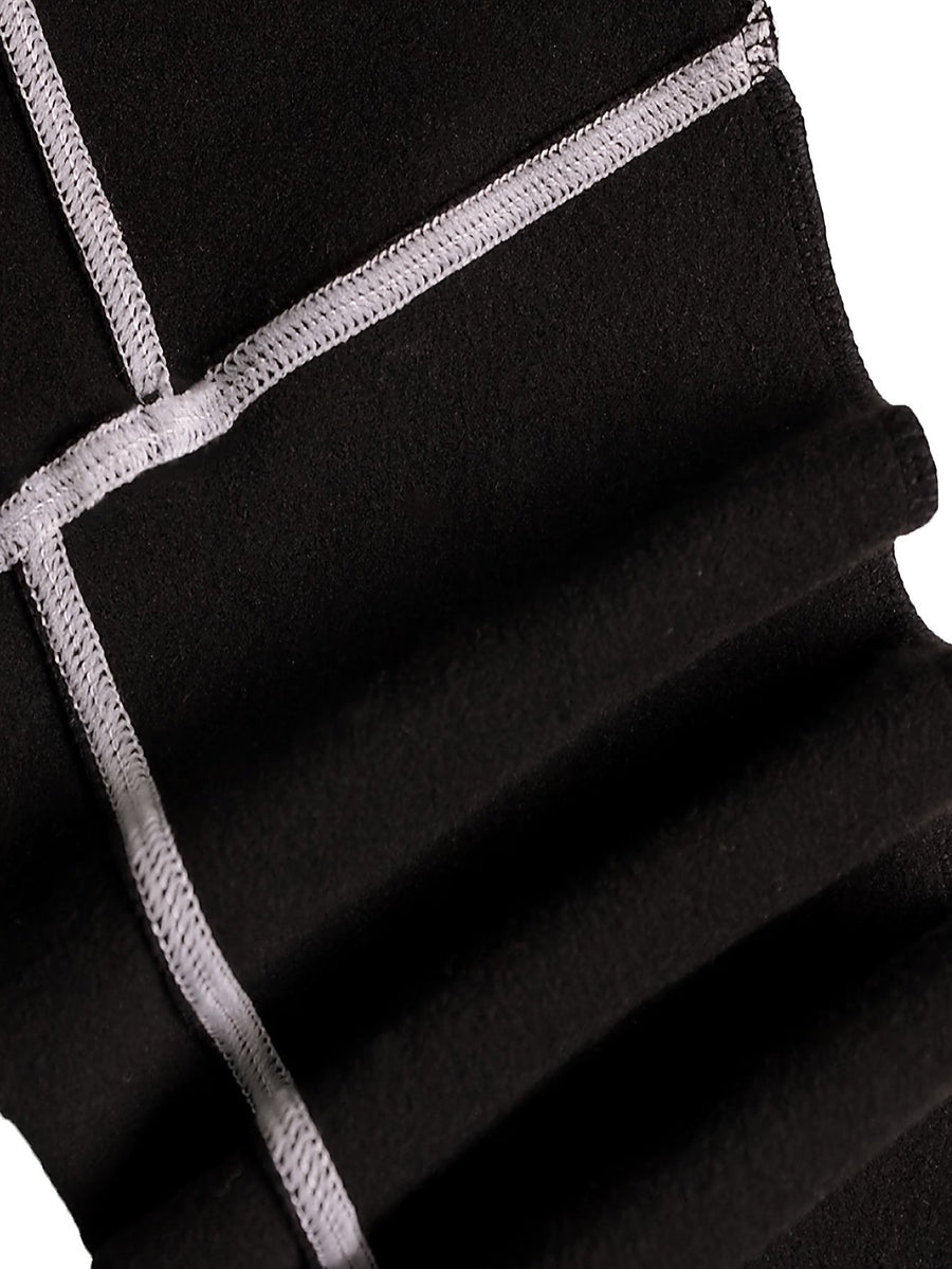 Svarta leggings med kontrasterande sömmar, hög midja