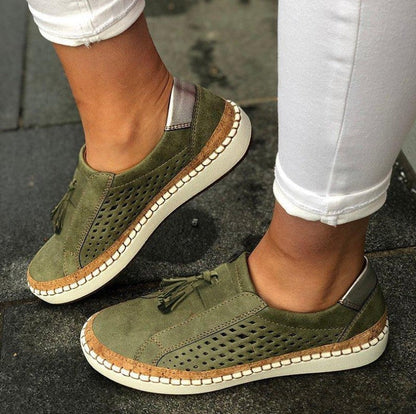 Dam Sneakers Casual Tofsar Låg Klack Bekväma Vardagsskor