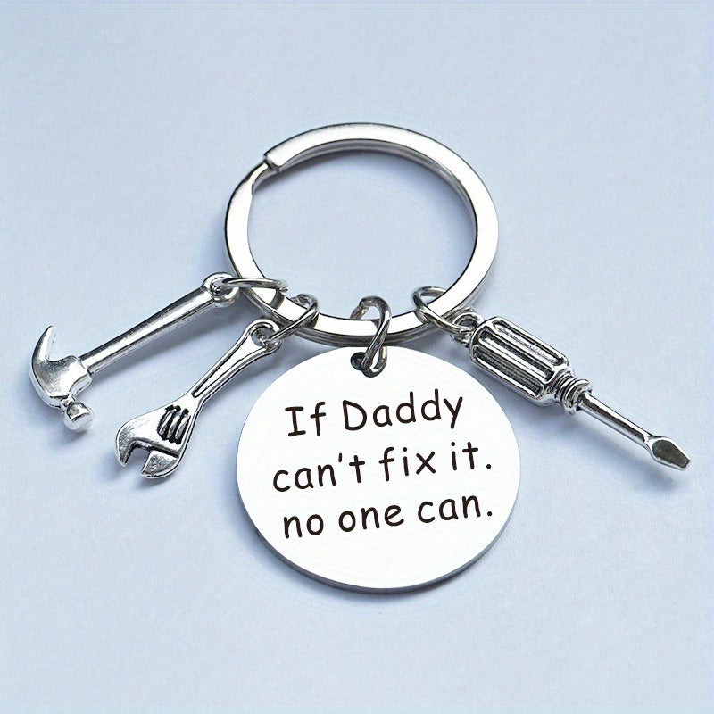 Nyckelring för Pappa – Verktygsdesign med Text "If Daddy can't fix it, no one can" – Perfekt Fars Dag-present