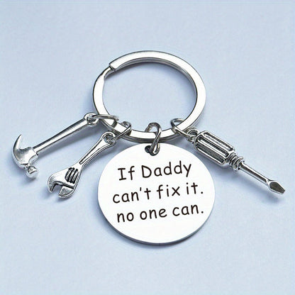Nyckelring för Pappa – Verktygsdesign med Text "If Daddy can't fix it, no one can" – Perfekt Fars Dag-present