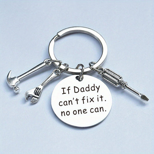 Nyckelring för Pappa – Verktygsdesign med Text "If Daddy can't fix it, no one can" – Perfekt Fars Dag-present