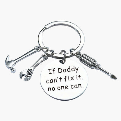 Nyckelring för Pappa – Verktygsdesign med Text "If Daddy can't fix it, no one can" – Perfekt Fars Dag-present