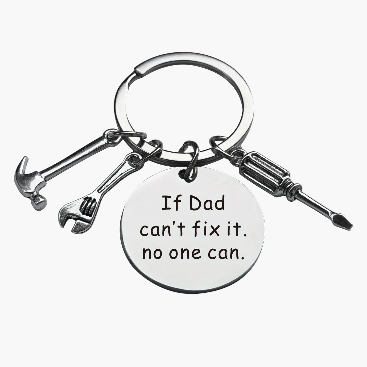 Nyckelring för Pappa – Verktygsdesign med Text "If Daddy can't fix it, no one can" – Perfekt Fars Dag-present