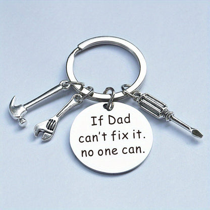 Nyckelring för Pappa – Verktygsdesign med Text "If Daddy can't fix it, no one can" – Perfekt Fars Dag-present