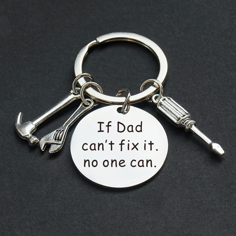 Nyckelring för Pappa – Verktygsdesign med Text "If Daddy can't fix it, no one can" – Perfekt Fars Dag-present