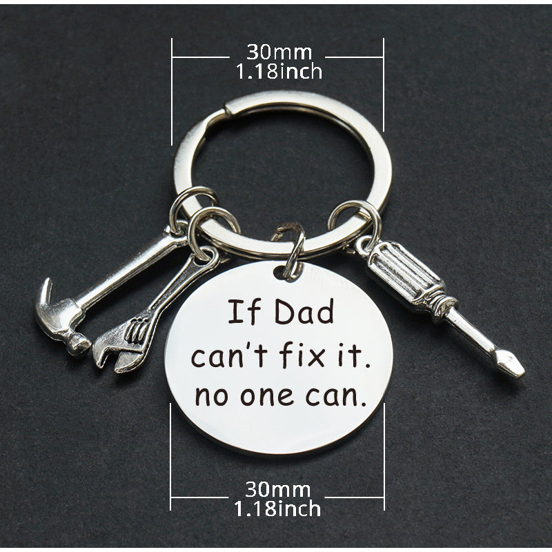 Nyckelring för Pappa – Verktygsdesign med Text "If Daddy can't fix it, no one can" – Perfekt Fars Dag-present