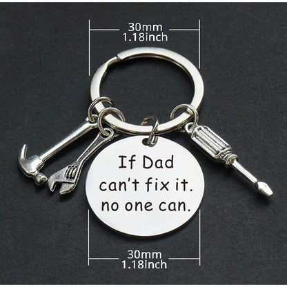 Nyckelring för Pappa – Verktygsdesign med Text "If Daddy can't fix it, no one can" – Perfekt Fars Dag-present