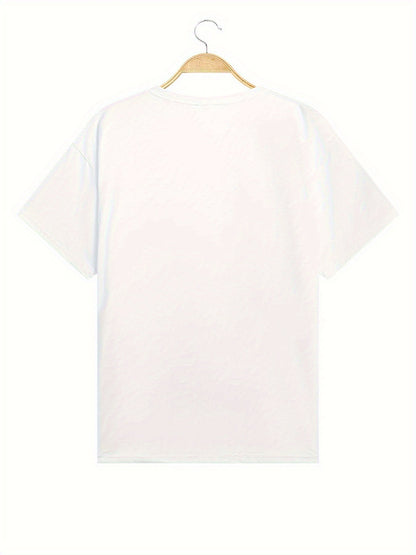 Dam T-shirt med hjärtmotiv och avslappnad passform – Perfekt för vardag och semester