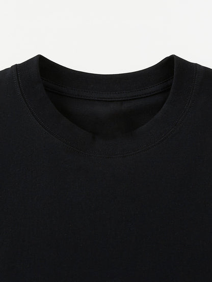 Herr T-shirt Streetwear Oversize med Tecknad Grafisk Design och Urban Stil