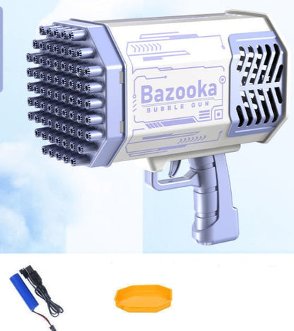 Bazooka Bubble Gun – Elektrisk Bubbelmaskin för Barn och Familj, 69 Hål, Leksak för Utomhus och Inomhuslek