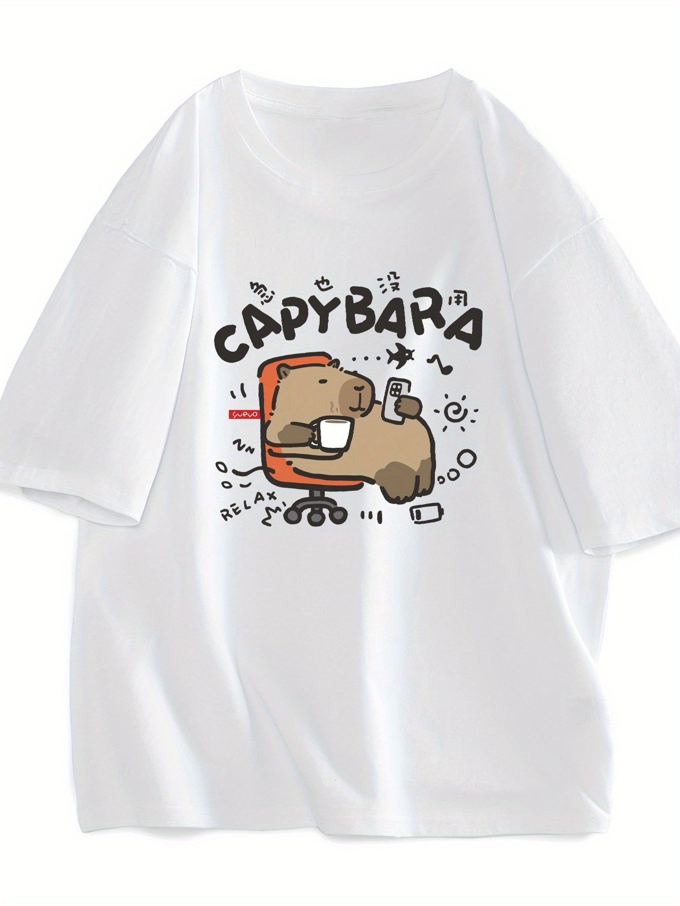 Herr T-shirt med Capybara-motiv – Avslappnad och rolig vardagsstil för ungdomar