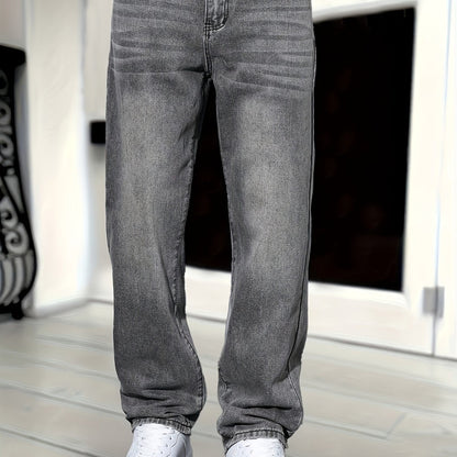 Herrjeans Rak Passform Streetwear För Vardag och Fritid