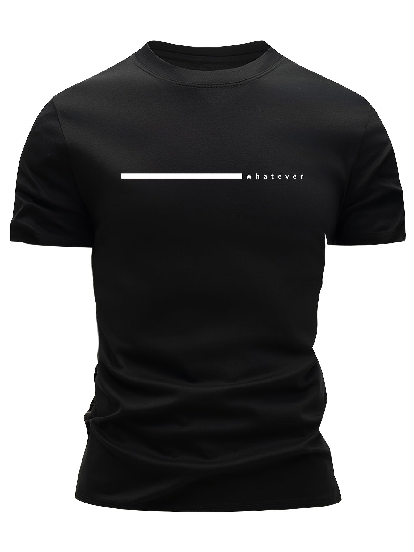 Herr T-shirt Modern Casual Stil "Whatever" Tryckt Design – Perfekt för Vardagsbruk