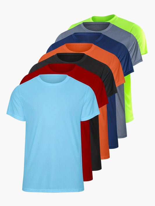 Herr T-shirt Sport Träning Kort Ärms Enkel Stil Flerpack
