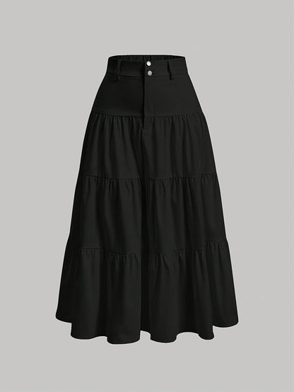 Dam Kjol A-linje Elegant Hög Midja Vår/Sommar