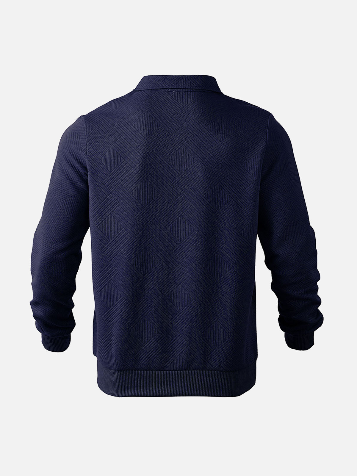 Herr – Pullover med halvdragkedja och diskret mönster – Smart casual tröja för vardag och kontor