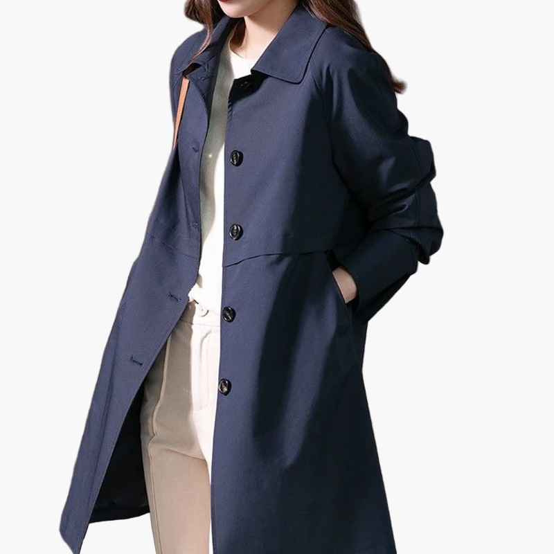 Dam Klassisk Kort Trenchcoat – Elegant Vår- och Höstjacka för Arbete och Fritid