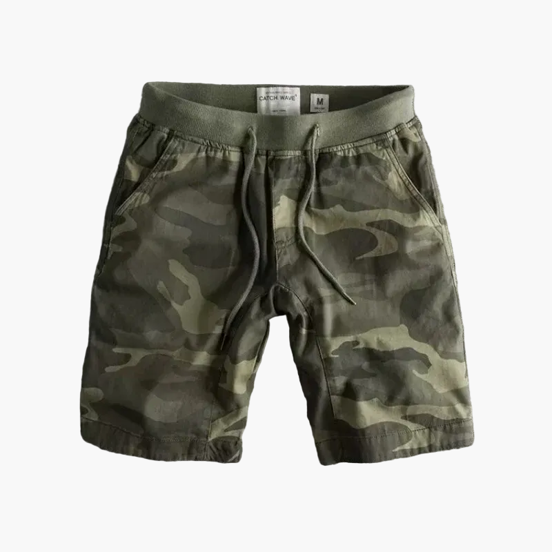 Herrshorts Kamouflage Sportiga Träningsshorts med Ledig Passform