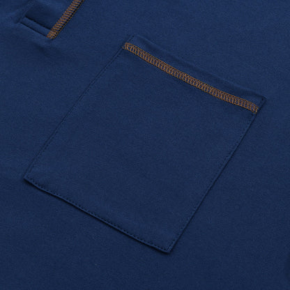 Herr T-shirt med Henley-krage och färgblock, kortärmad – Modern och avslappnad stil för vardag och fritid