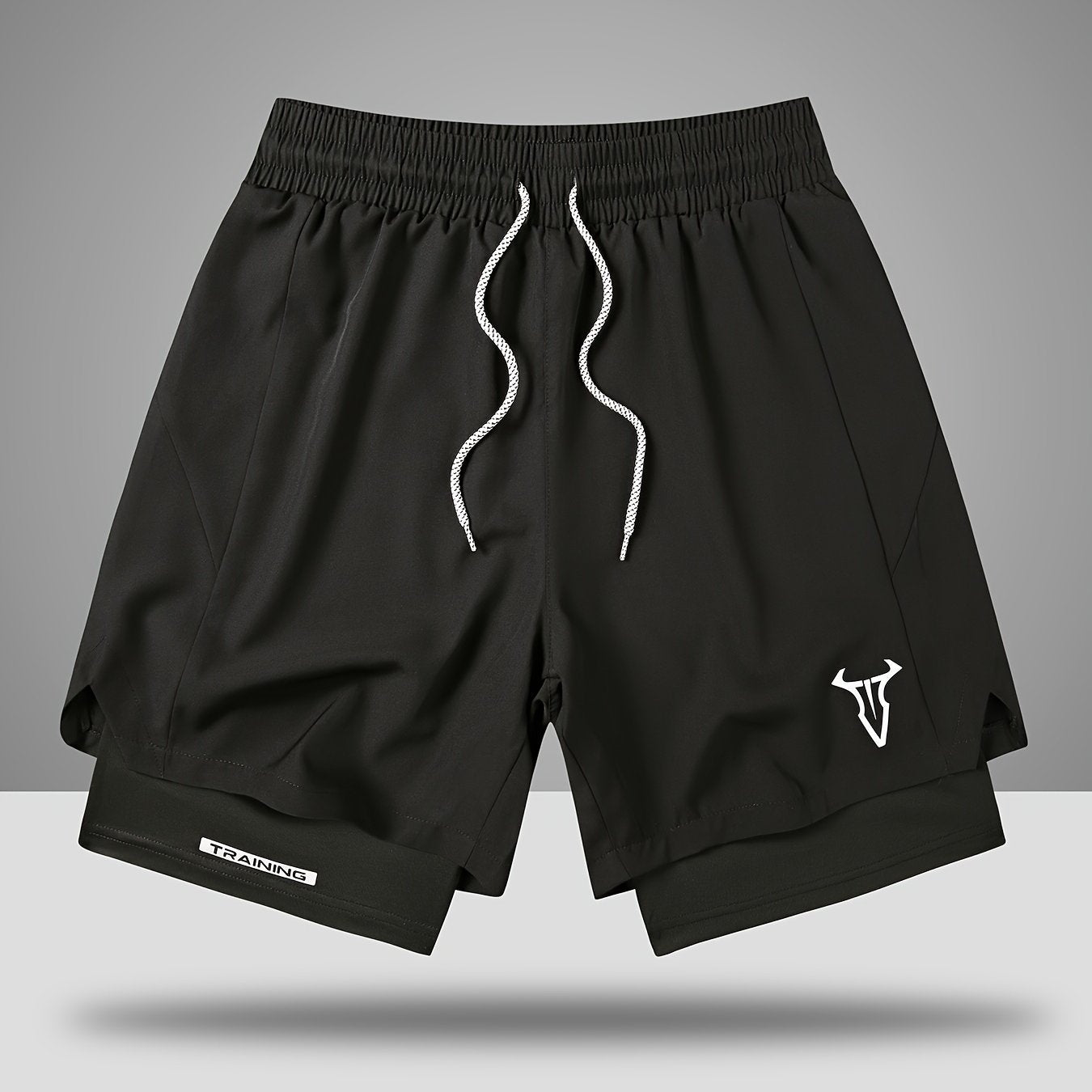 Herr Träningsshorts Sport Regular Fit med Fickor och Geometriskt Mönster