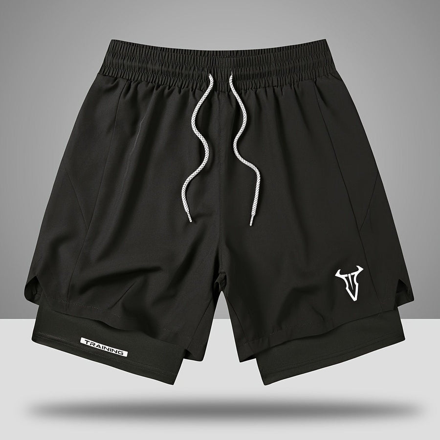 Herr Träningsshorts Sport Regular Fit med Fickor och Geometriskt Mönster