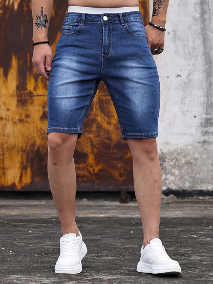 Herr Bermudashorts Skinny Jeans – Trendiga Kortbyxor för Sommar och Fritid