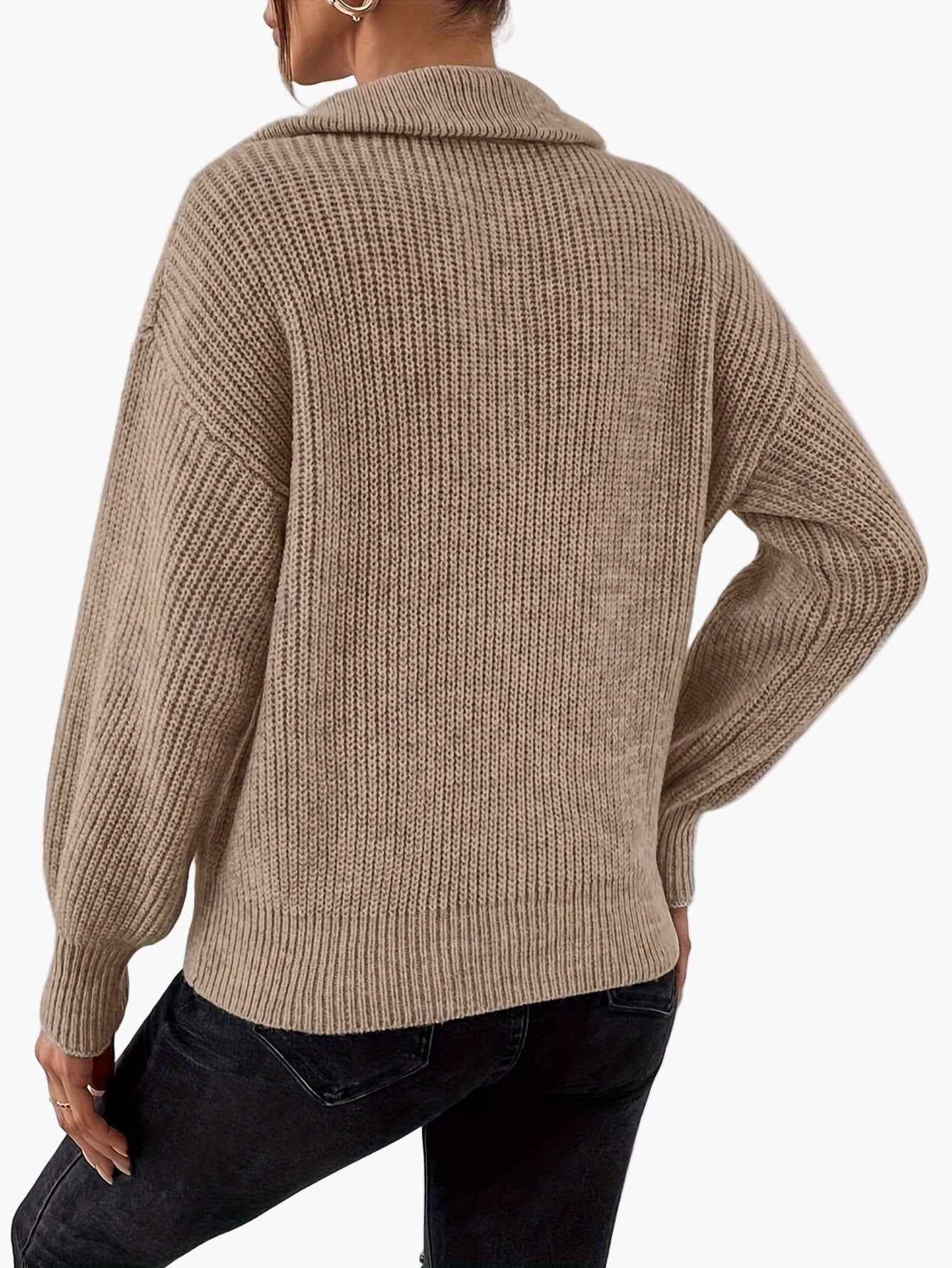 Damtröja med dragkedja och elegant stil för vardagsbruk