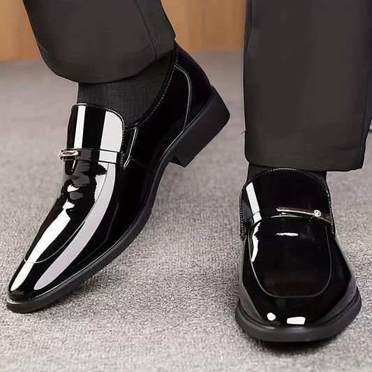 Herr Slip-On Lackskor – Elegant Loafer för Fest och Kontor