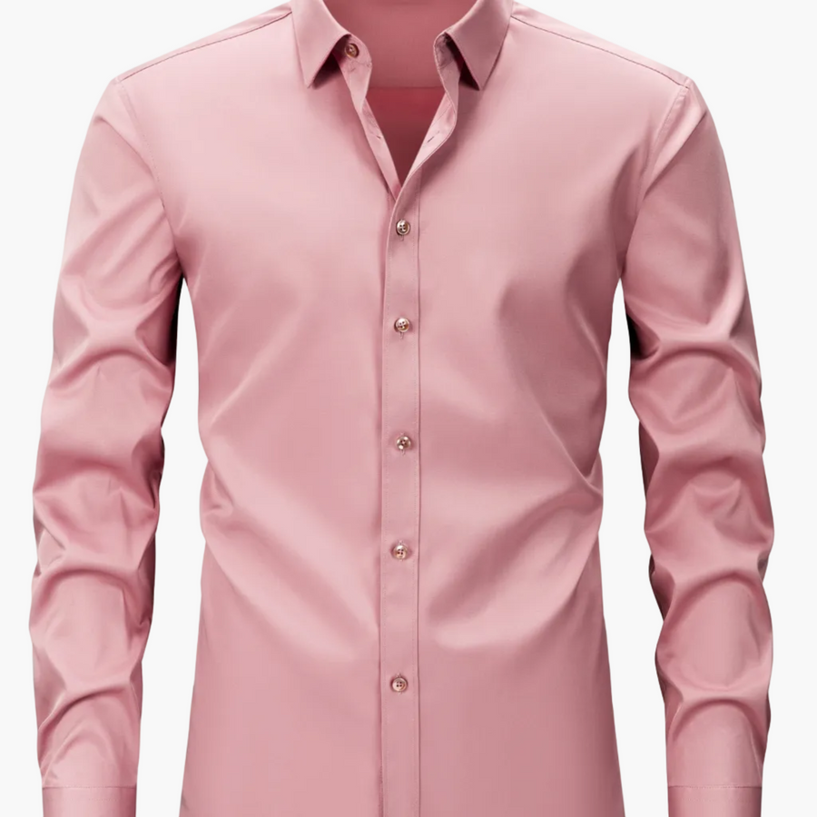 Herrskjorta Elegant Slim Fit Långärmad för Vardagsbruk och Fest