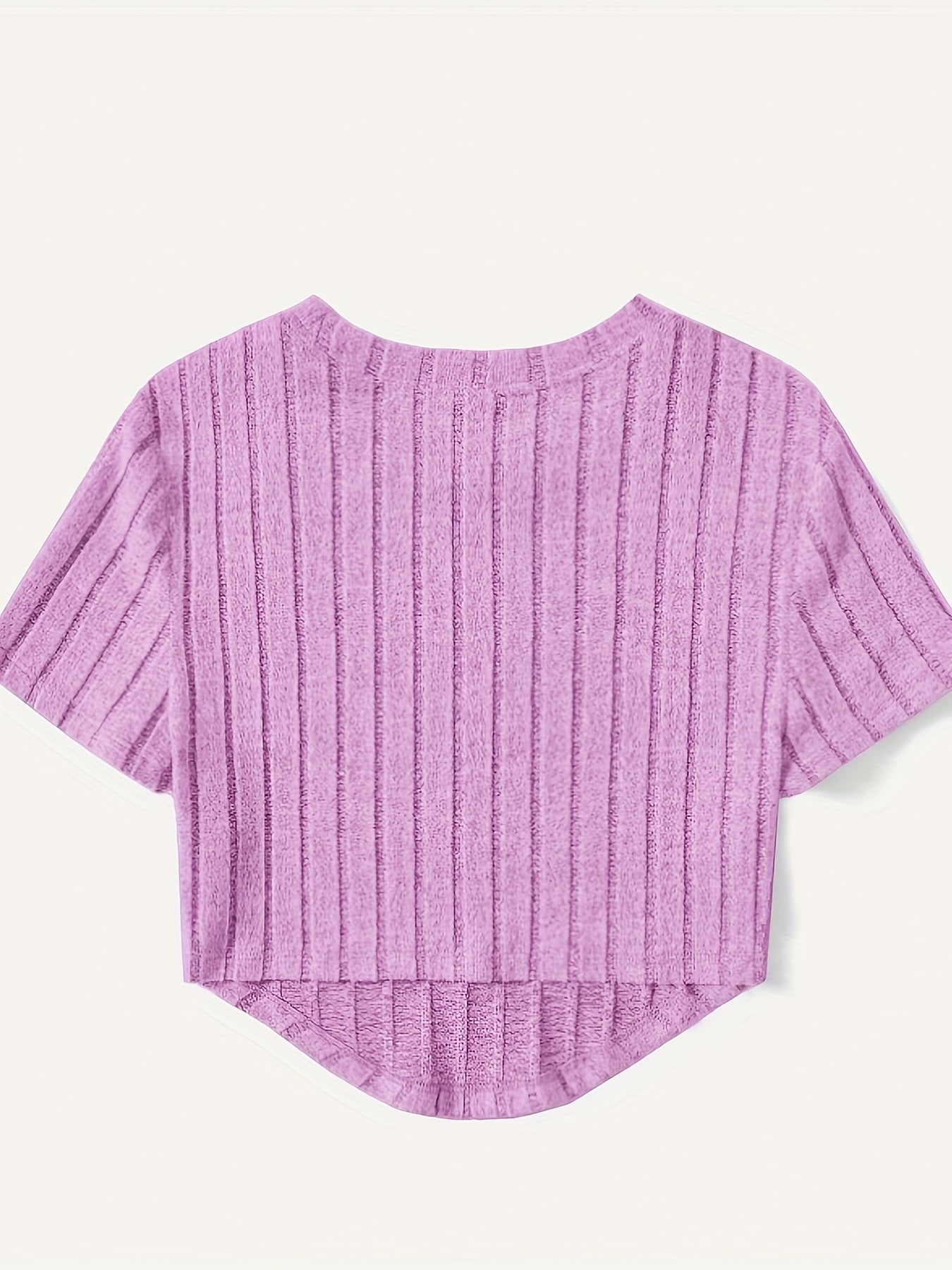 Dam Topp Kortärmad Ribbad Crop Top Casual Sommar