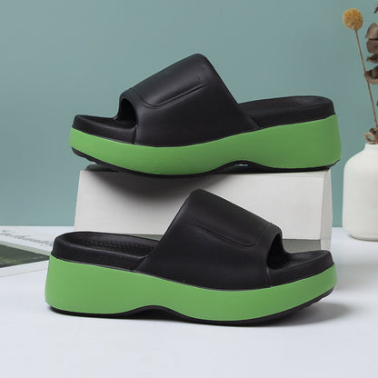 Damsandaler med platåsula och öppen tå – Trendiga slip-in tofflor för sommar och vardag
