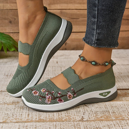 Dam Sneakers Mary Jane med Broderi och Lätt Komfort För Vardagsbruk